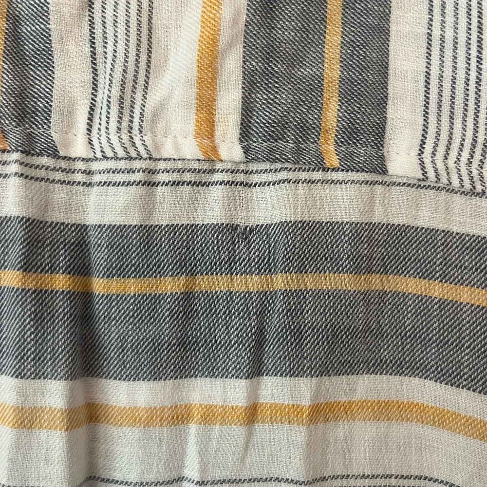 Weatherproof Short Sleeve Country Twill Stripe Shirt Blue Yellow‎ White Size M